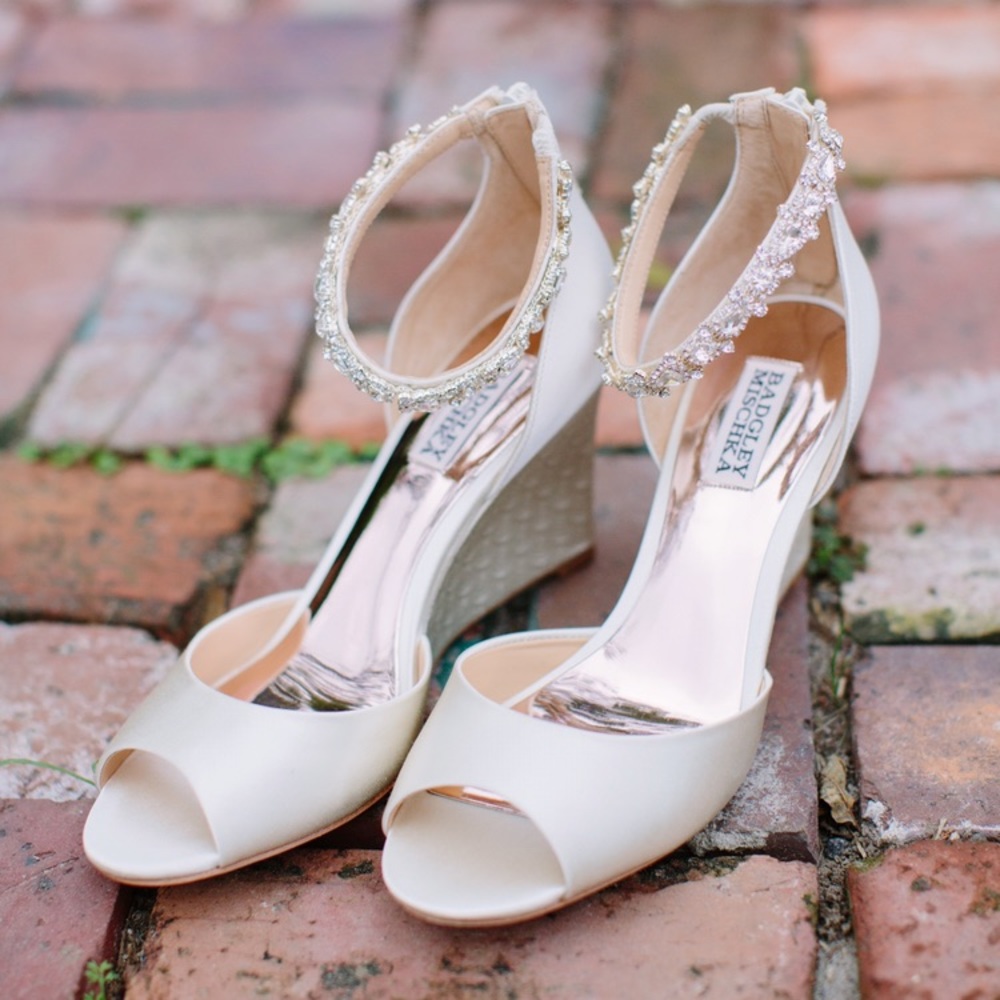 Badgley Mischka bridal wedges