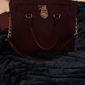 Michael Kors Hamilton Tote purse Merlot color