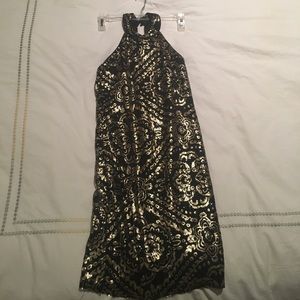 Sequined halter dress