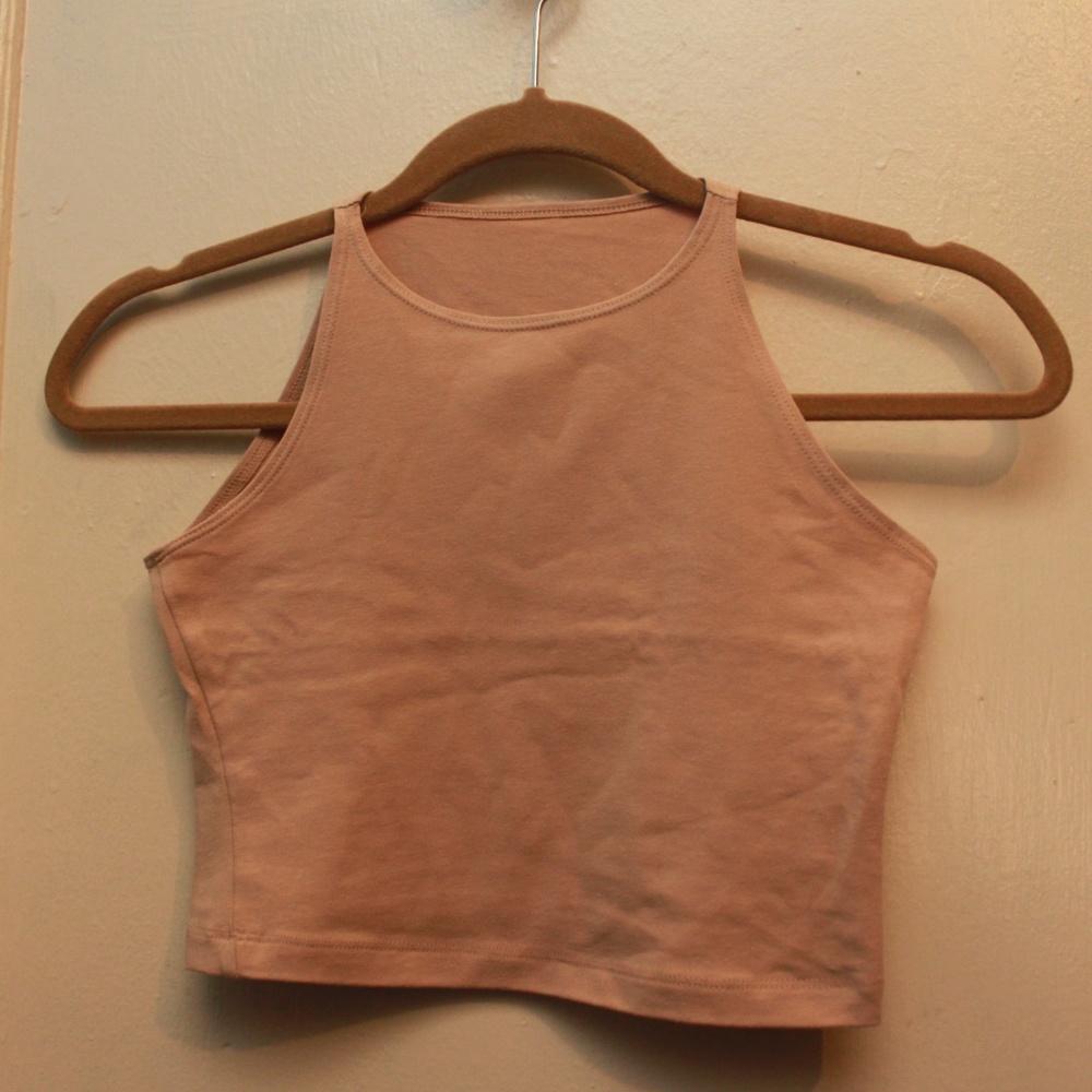American Apparel High Neck Nude Top