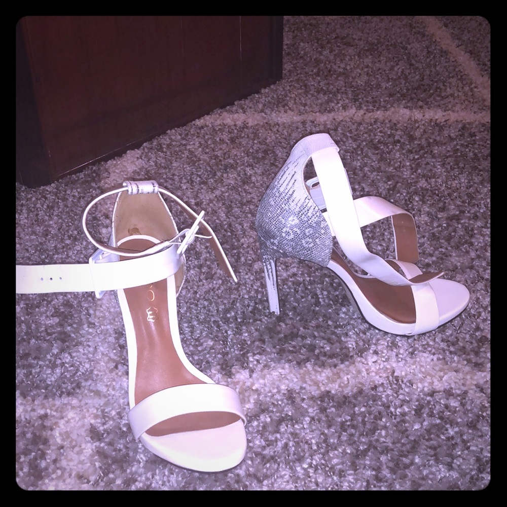 White Aldos Heels $30