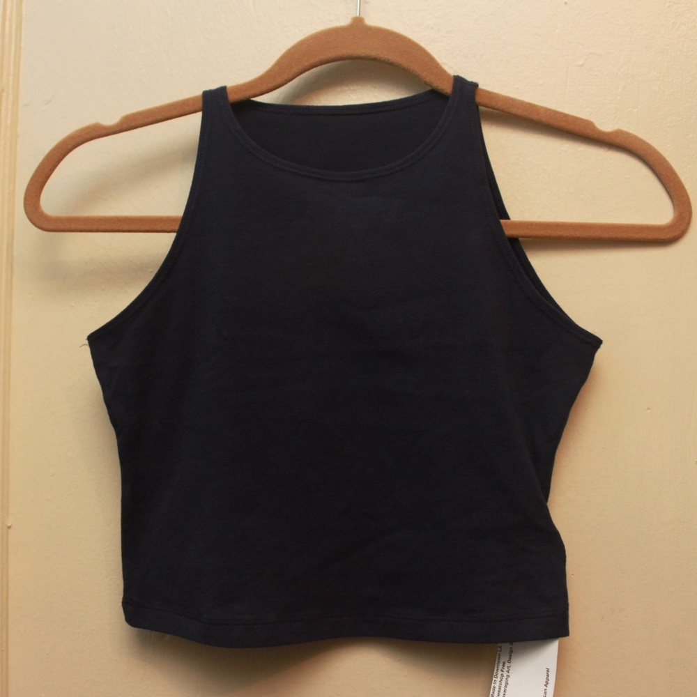 American Apparel Navy High Neck Top