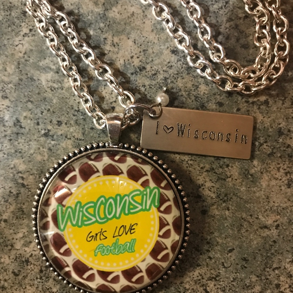 Wisconsin Girks LoveFootball Necklace