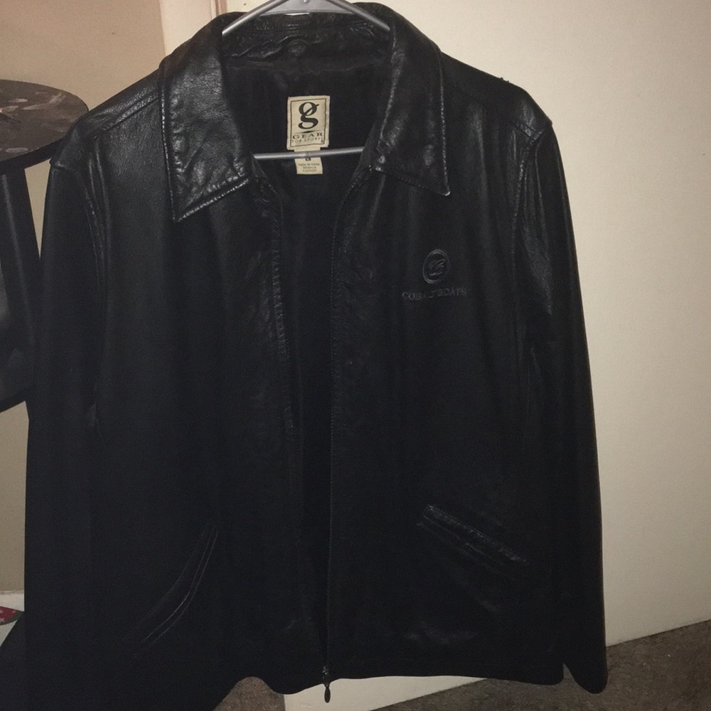 Black leather jacket