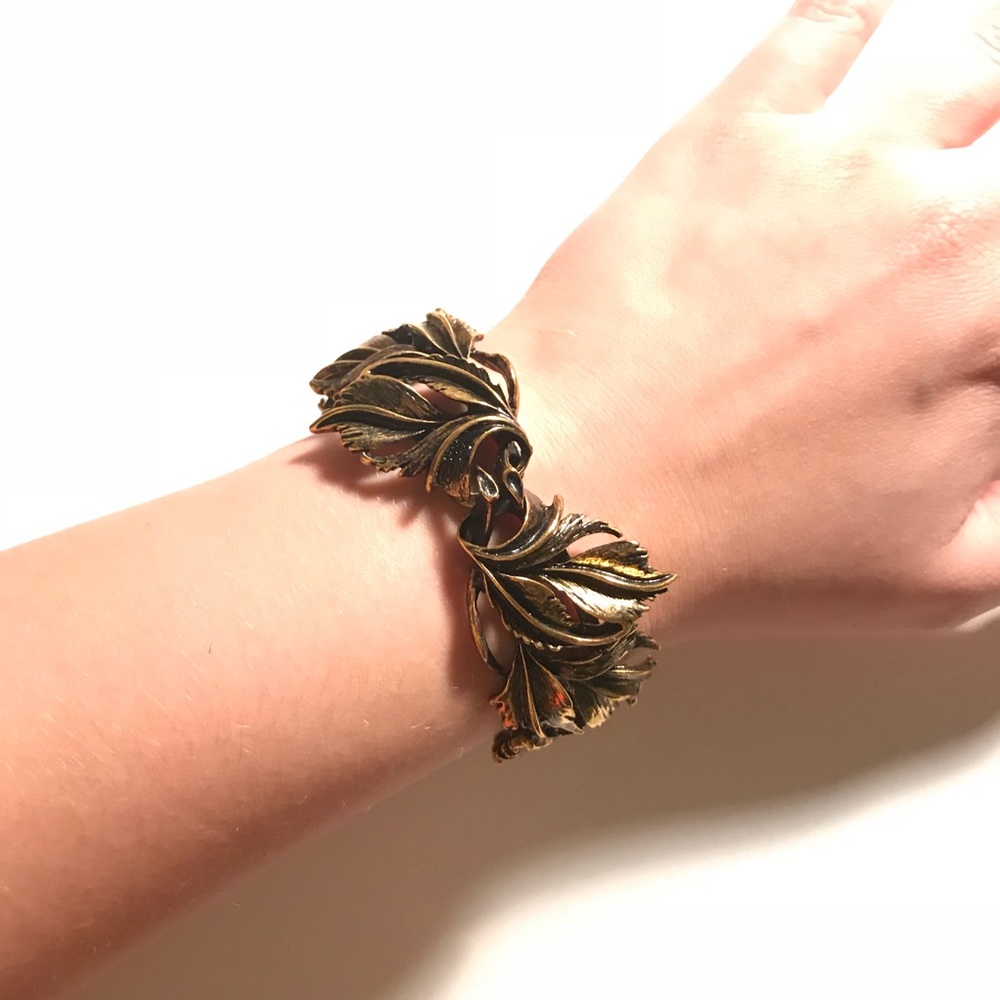 bronze leaf bracelet