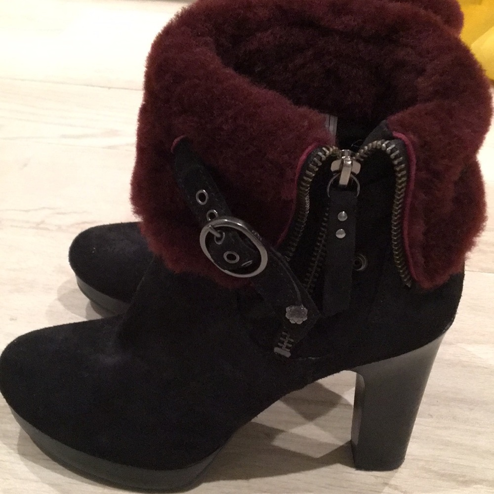 Ugg fur-trimmed boots