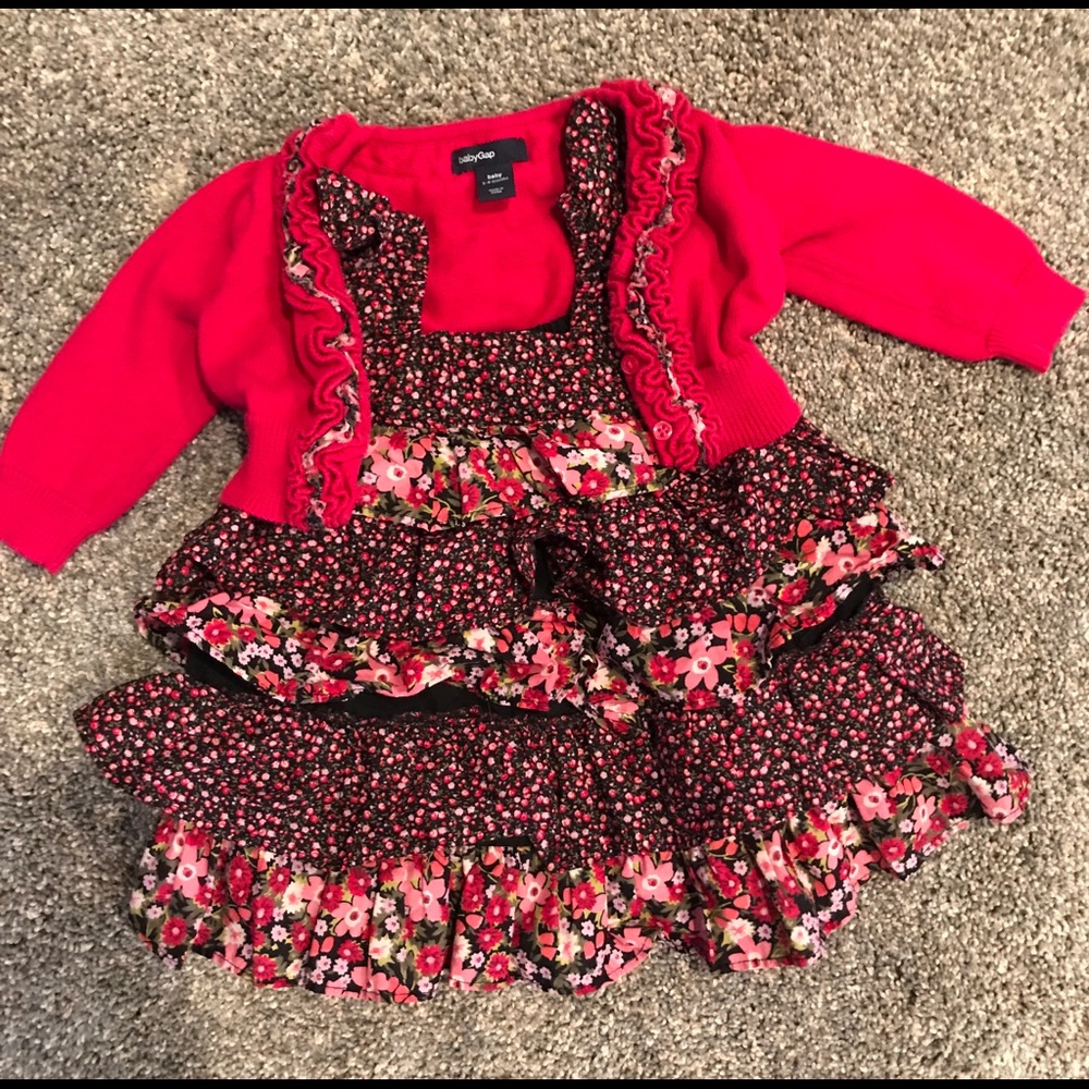 Baby gap dress and matching cardigan