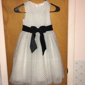Janie and Jack Black White Dotted Dress