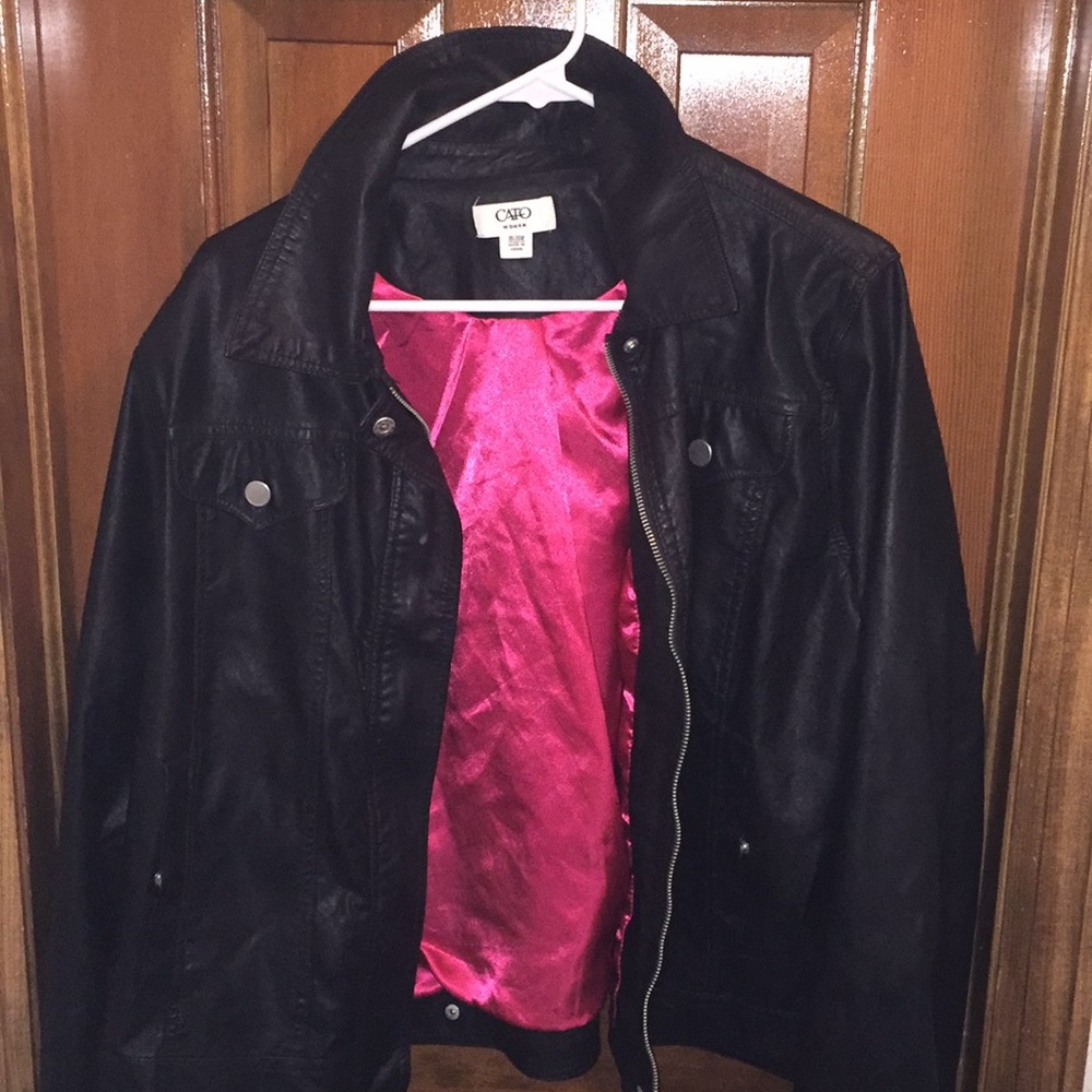 Plus Size Women’s Black Faux Leather Jacket