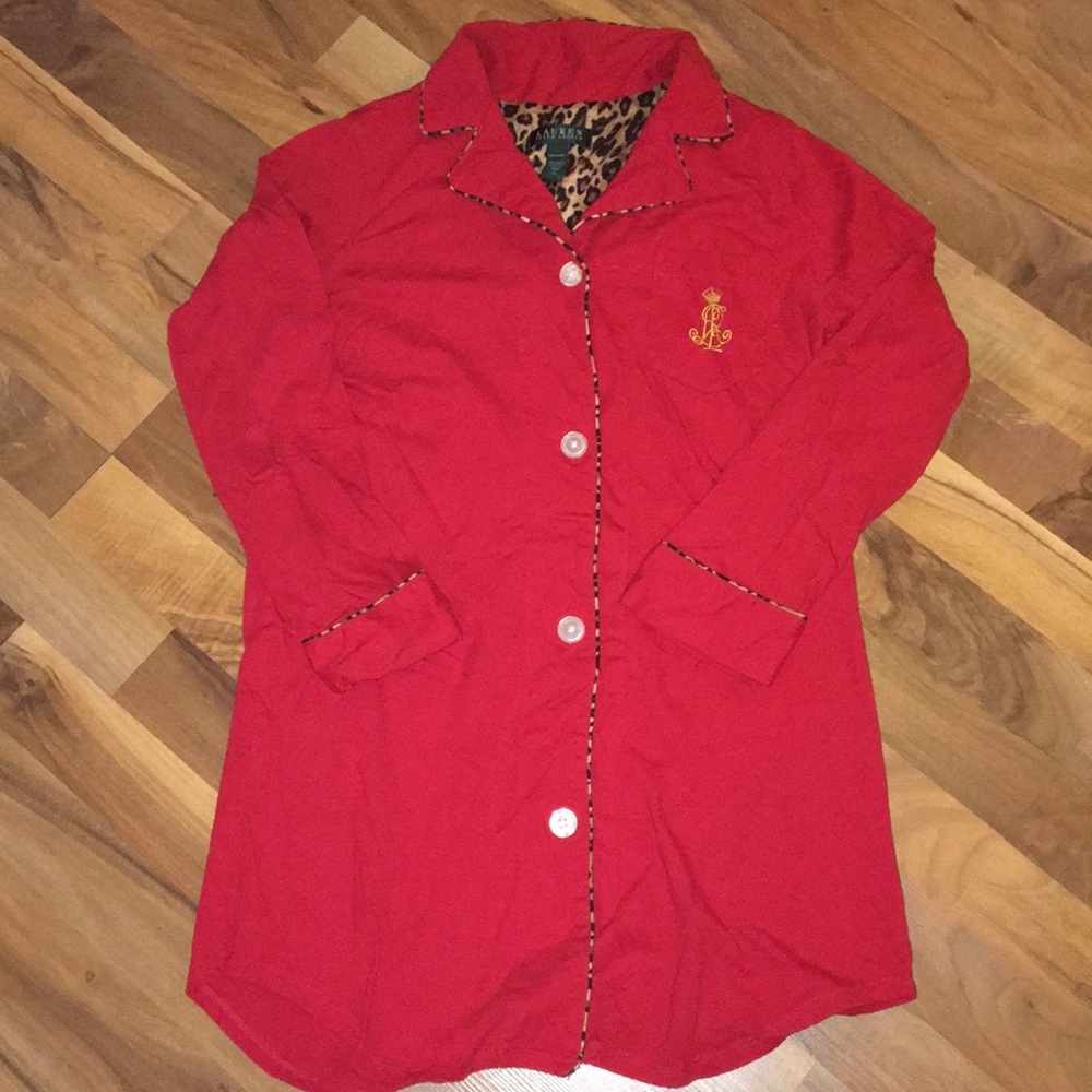 Red Ralph Lauren long sleeve nightgown - size M
