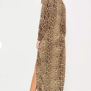 Missguided Dresses - nude leopard print wrap front maxi dress Missguided Dresses - nude leopard print wrap front maxi dress