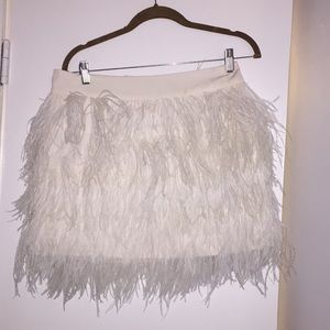 Club Monaco feather mini skirt