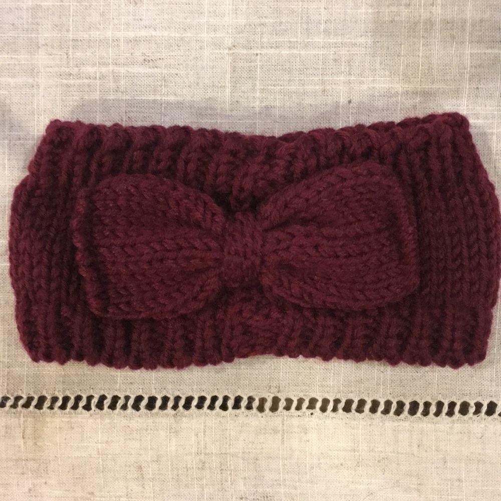 Burgundy Bow headband
