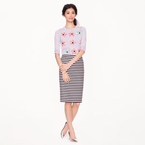 {0} J. Crew Pencil Skirt in Navy-White Stripe