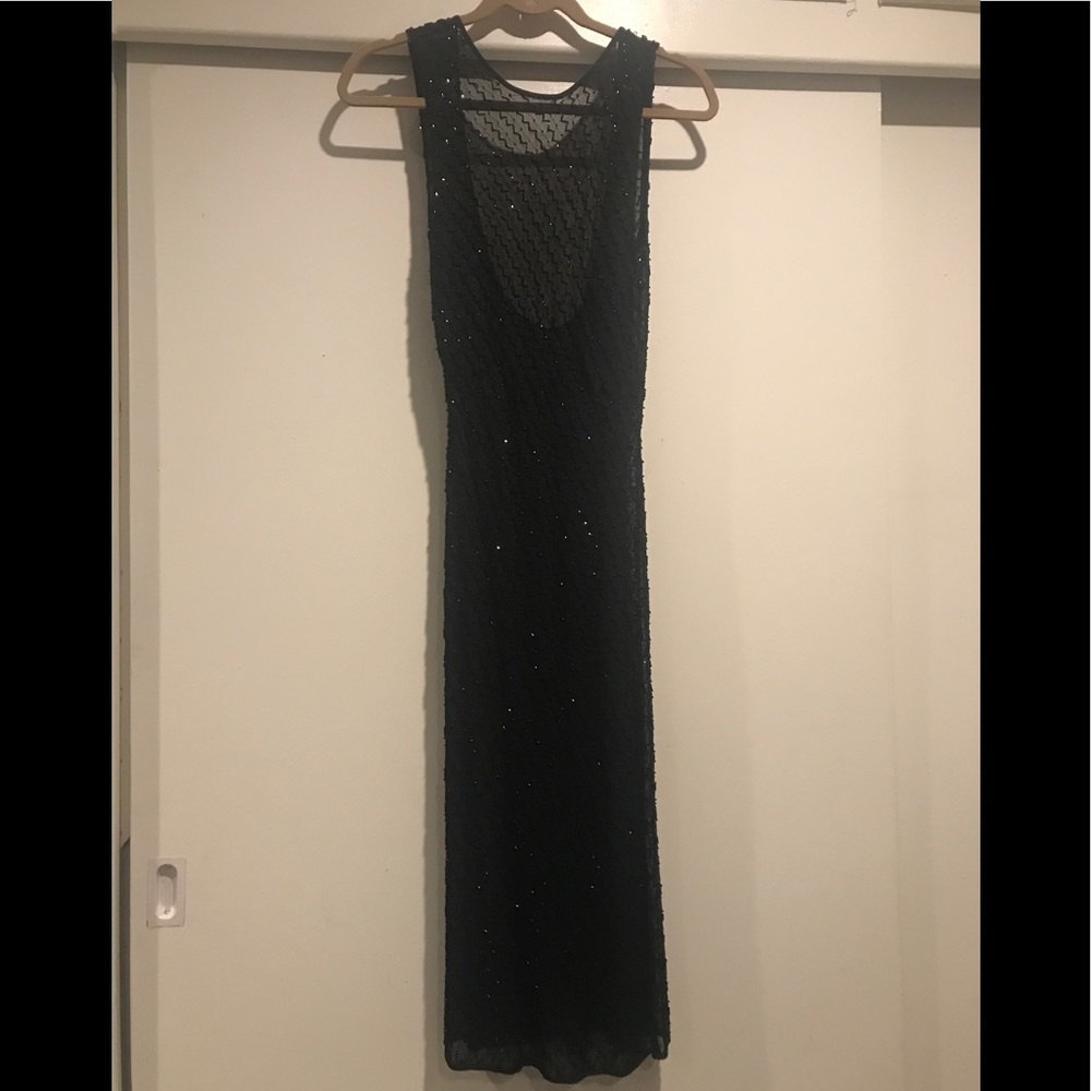 Black sheer see through beaded dress!