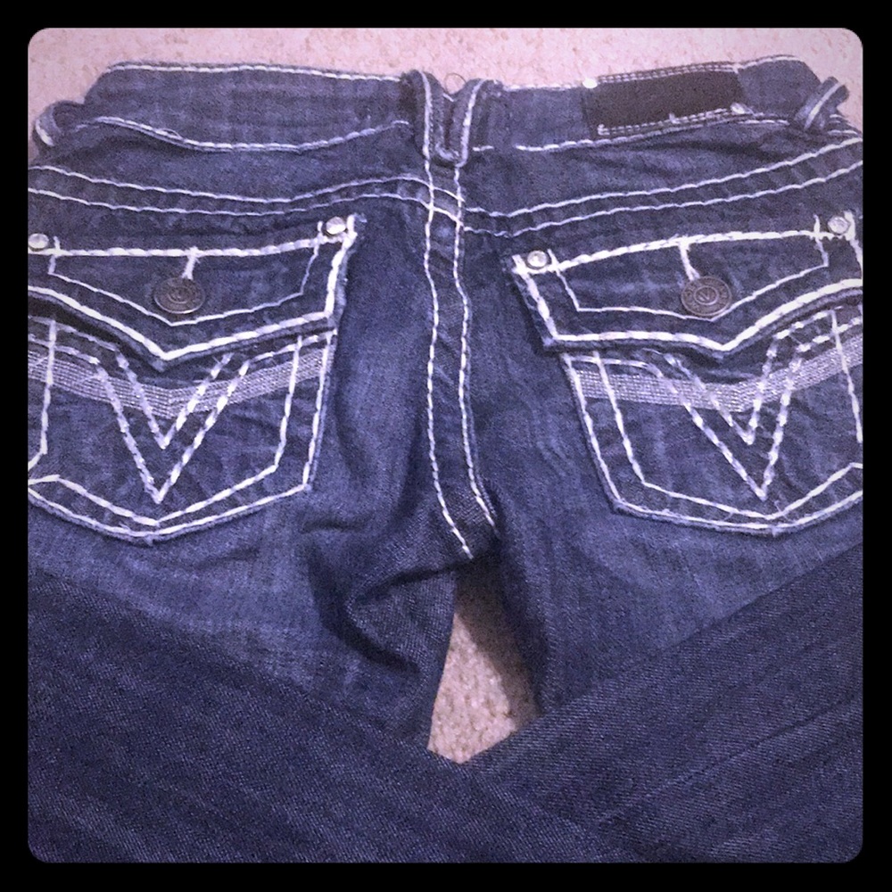 Vigoss boot cut jeans with white stitching