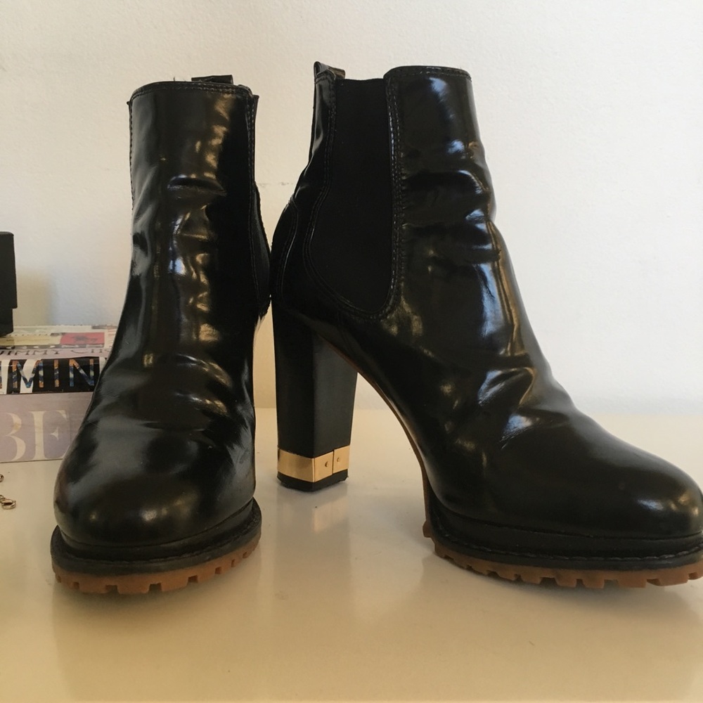 TORY BURCH Booties Leather Heels Gold Heel BOOTS