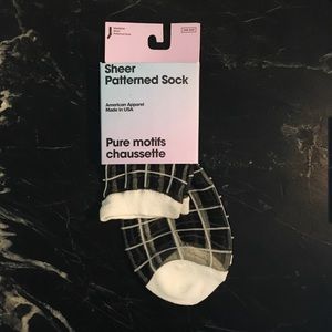 American Apparel Black/White Sheer Grid Sock