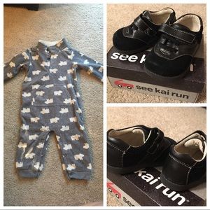 Toddler boys romper and shoes