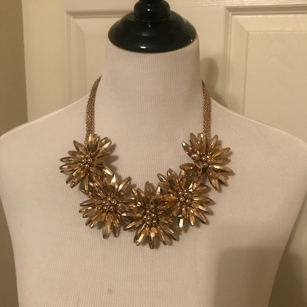 Abstract gold flower necklace