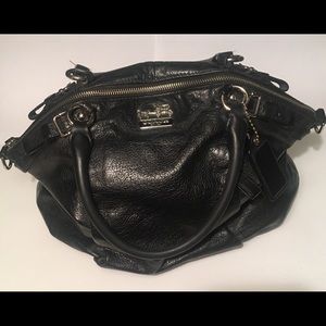 Coach black leather bag.