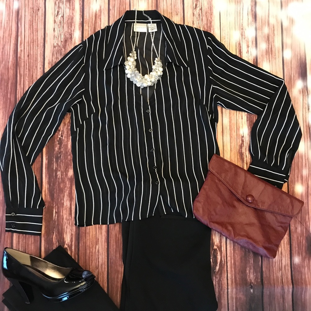 Sheer pinstripe blouse Newport News