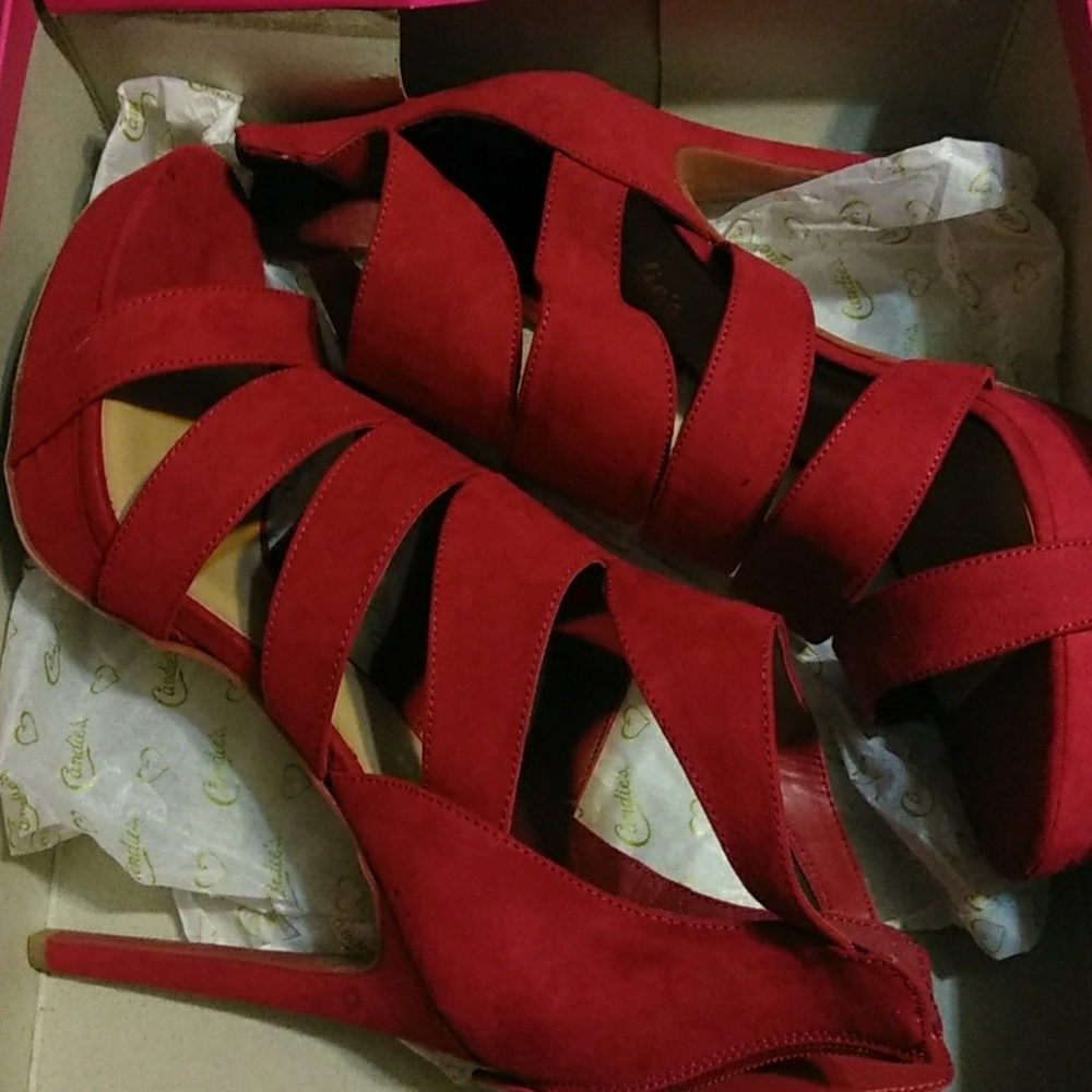 NIB Red  Strappy Heels