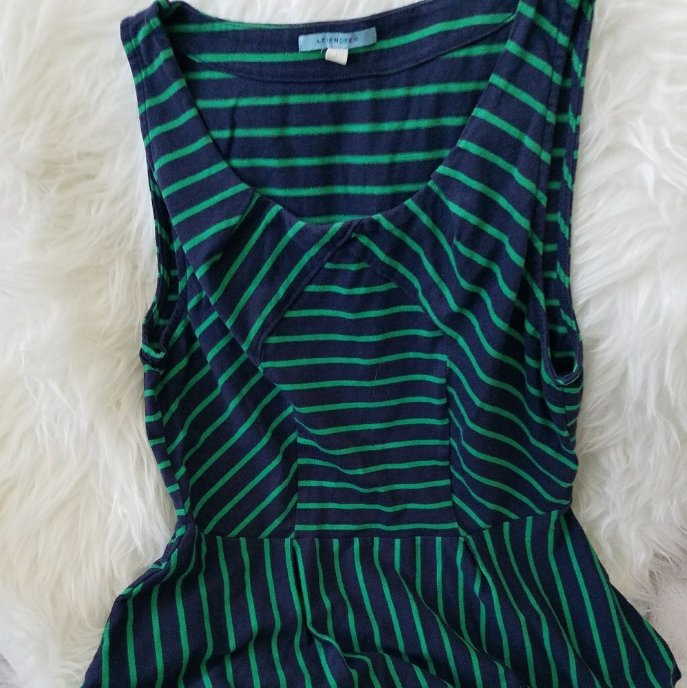 Leifnotes Green and Blue Peplum Top
