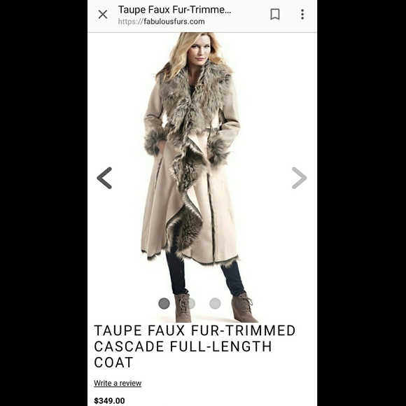 Sold on x-post! CARAMEL  FAUX FUR-TRIMMED COAT - Picture 6 of 6