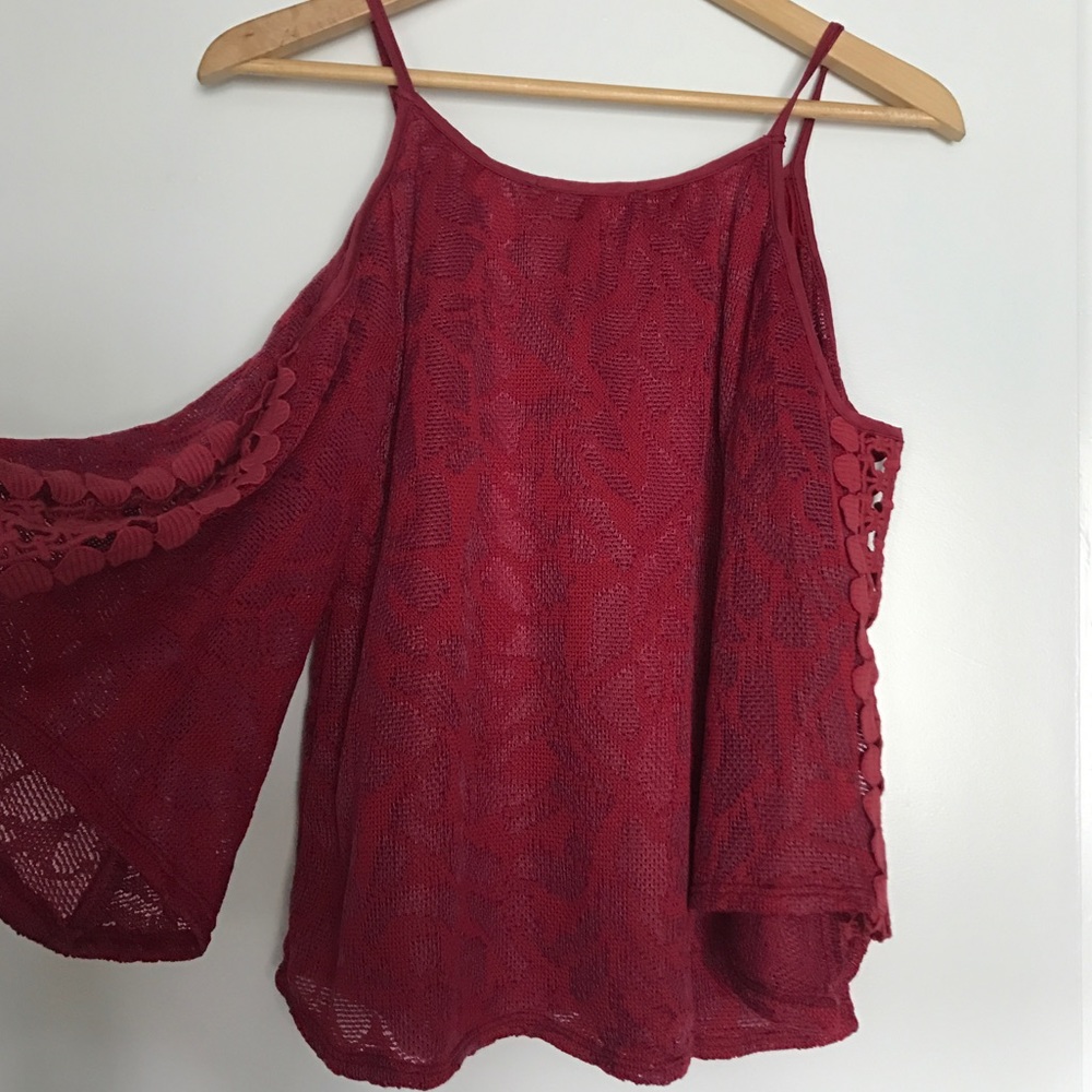Lace Cold Shoulder Top - Picture 2 of 2
