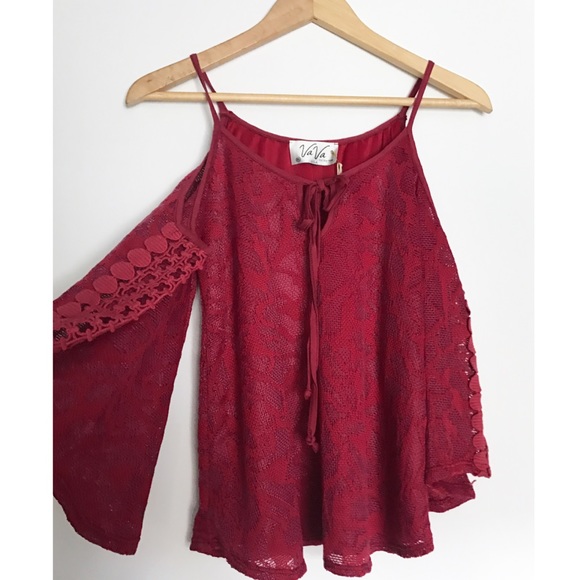 Tops - Lace Cold Shoulder Top