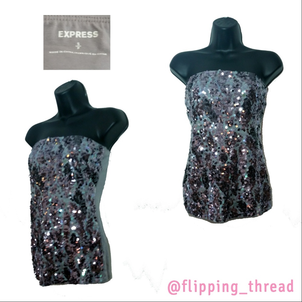 Express Sequin Tube Top - Size S