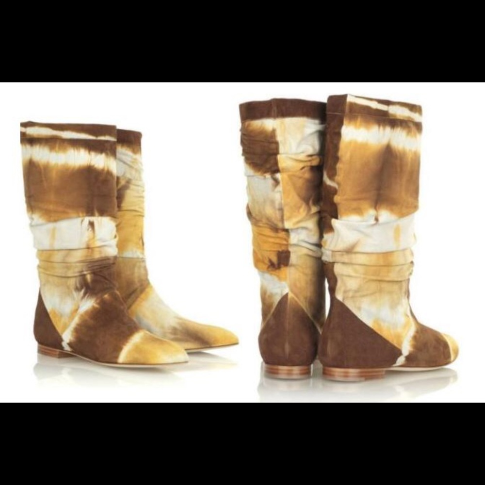 $715 Brian Atwood Tie-dye Suede leather Boots