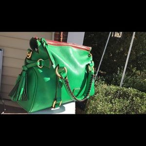 Kelly Green Mini Florentine Satchel -HETAL ONLY