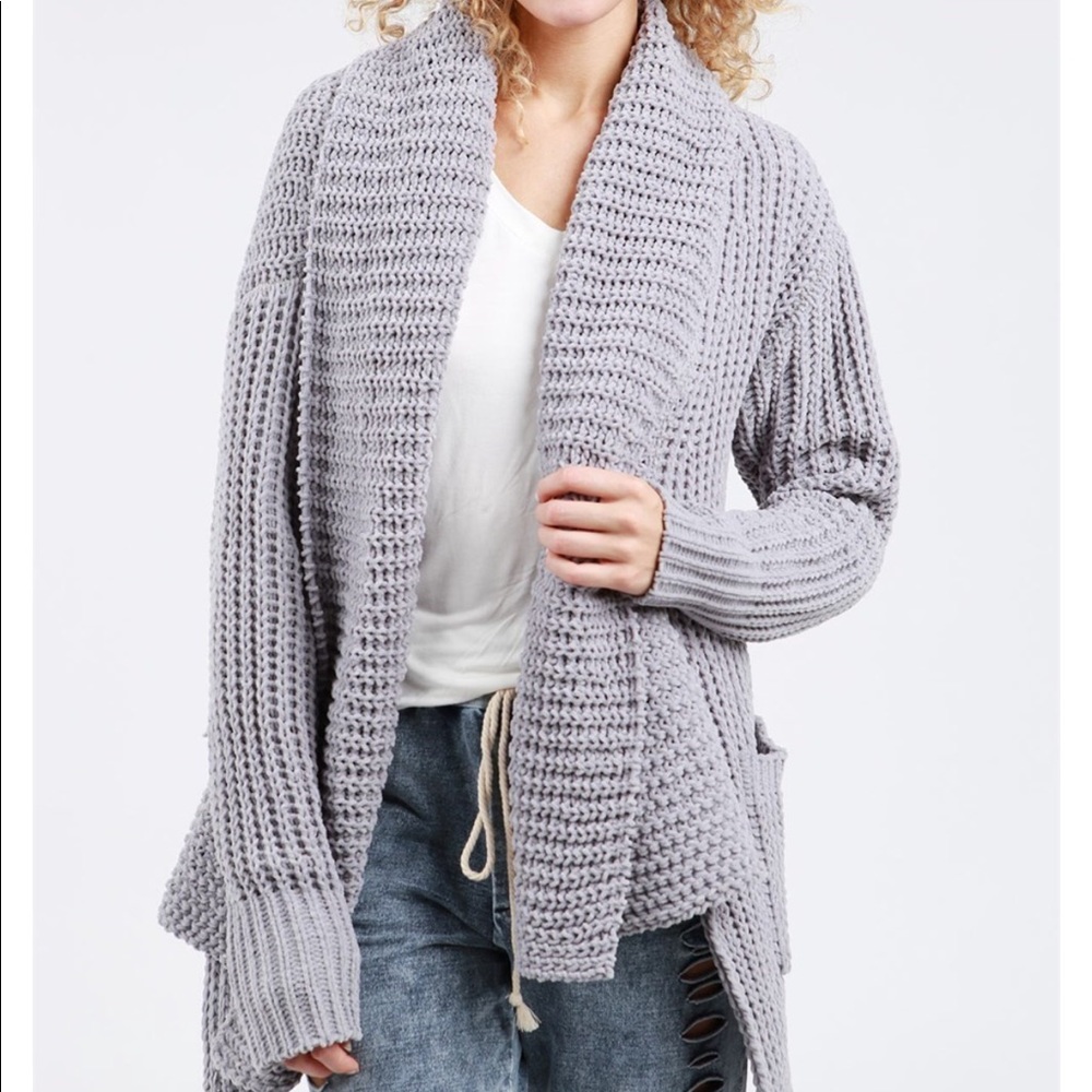 LAST1️⃣ Beige Chenille Shawl Collar - Picture 4 of 8