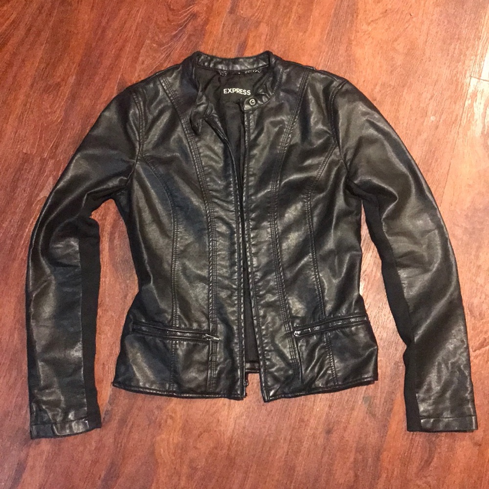 Express Black Faux Leather Jacket