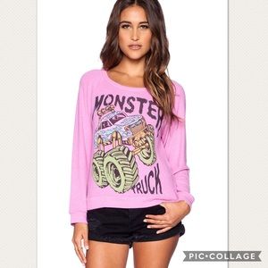 Lauren Moshi Pink Monster Truck Sweatshirt Sz XS