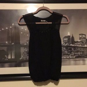 100% silk Leon Max black professional tank top