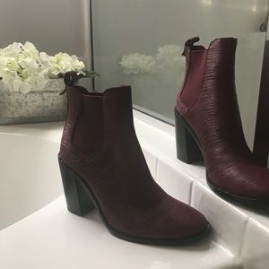 Red/ maroon ankle booties