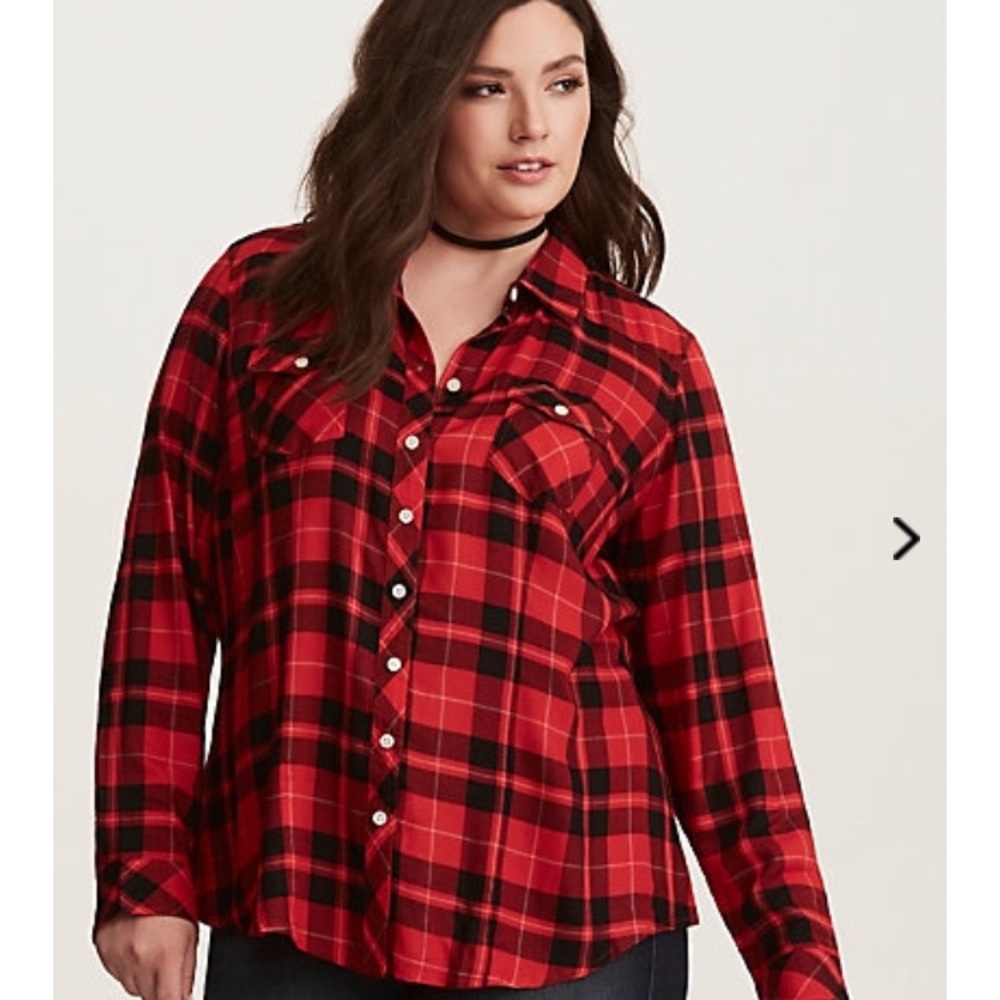 Torrid plaid shirt size 2 NWT