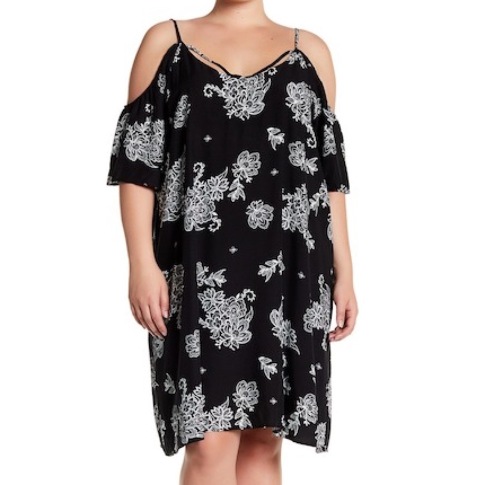 Stony Cold Shoulder Print Dress