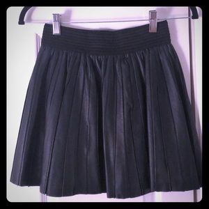 Parker Pleated Leather Mini Skirt