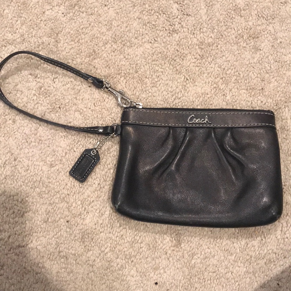 Leather coach wristlet