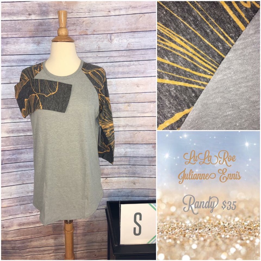 BNWT LULAROE RANDY BASEBALL T SIZE S 3/4 SLEEVE