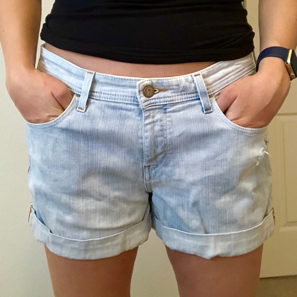 Anthropologie white washed jean shorts