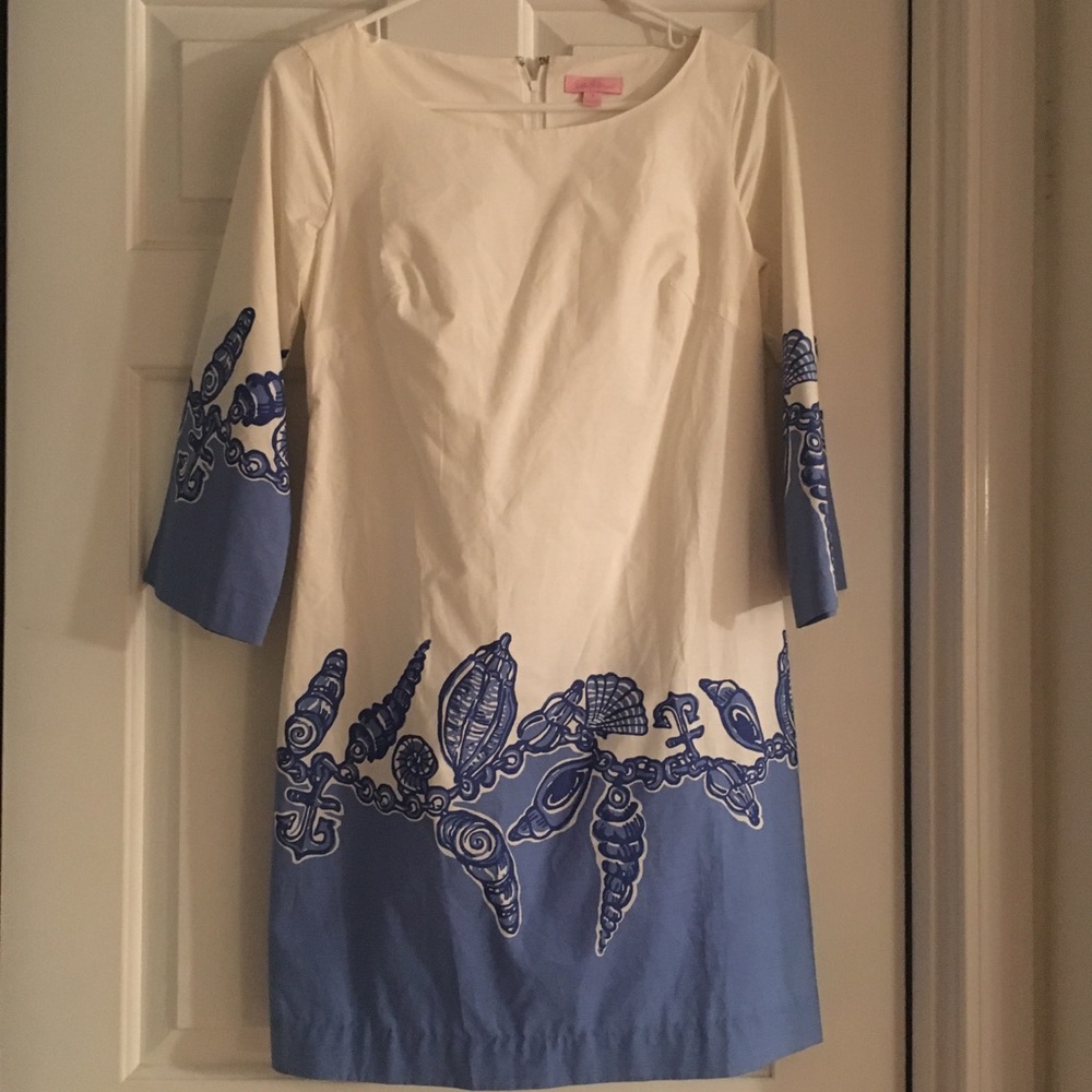 Lilly Pulitzer blue seashell shift dress