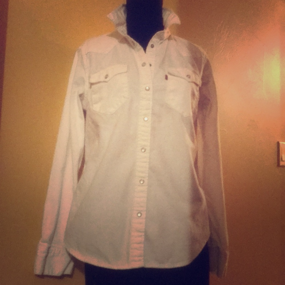 Levi's women's white denim button down