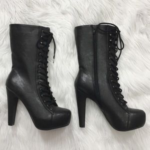 Heeled combat boots
