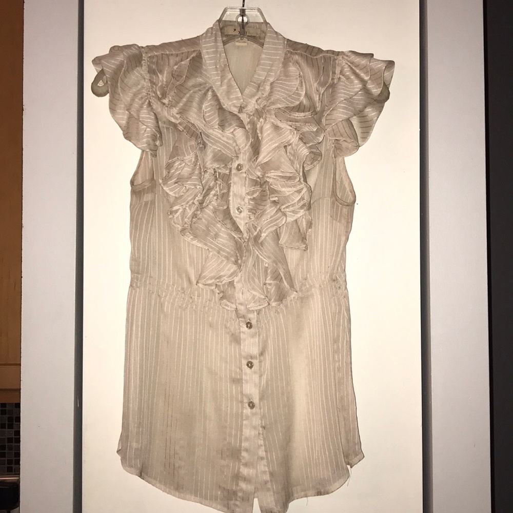 Forever 21 Beige Ruffle Blouse