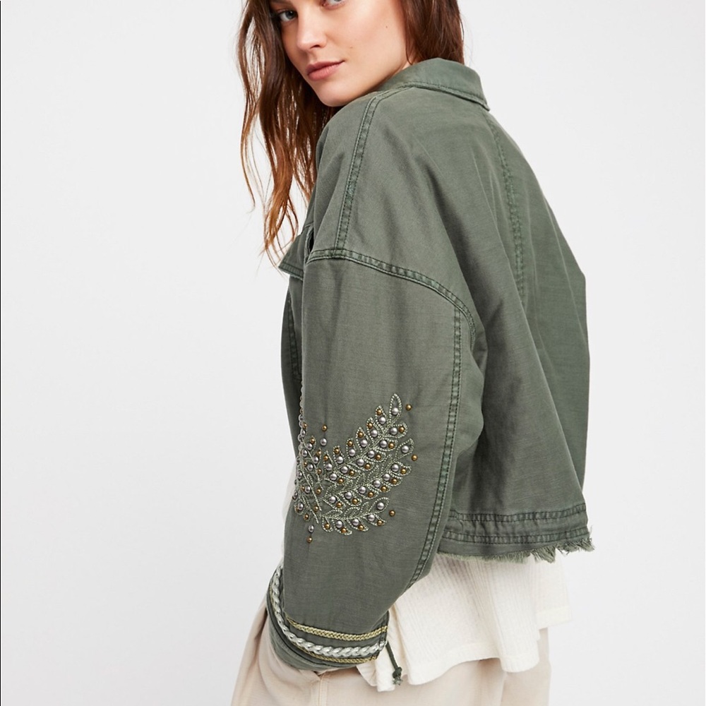 FREE PEOPLE Military Cropped Jacket